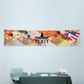 Offizielles LOGO von Texit Coin mit Raketenschiff Banner (Messeveranstaltung)