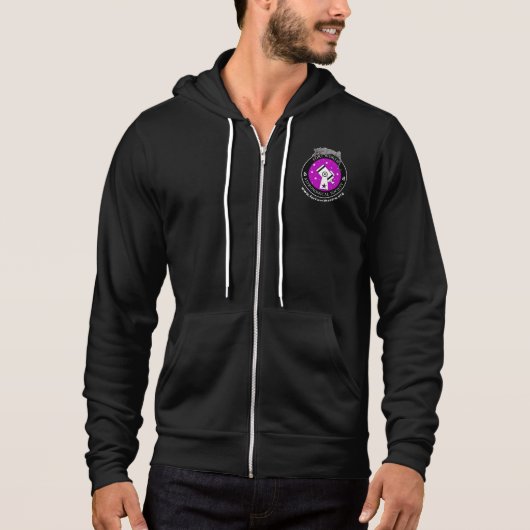 Offizielles Männerlogo als Zip-Up-Hoodie Black Hoodie (Vorderseite)