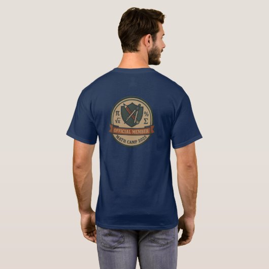 Offizielles Math Camp 2025 Badge T-Shirt (Schwarz voll)