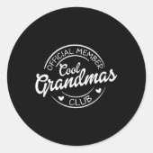 Offizielles Mitglied Cool Großmutterklub Runder Aufkleber (Vorderseite)