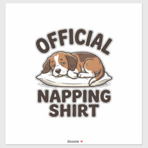Offizielles Napping-Shirt Sleepy Dog Vintage Desig Aufkleber