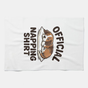 Offizielles Napping-Shirt Sleepy Dog Vintage Desig Geschirrtuch