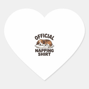 Offizielles Napping-Shirt Sleepy Dog Vintage Desig Herz-Aufkleber