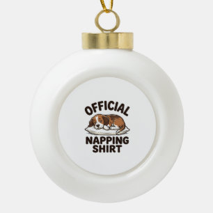 Offizielles Napping-Shirt Sleepy Dog Vintage Desig Keramik Kugel-Ornament