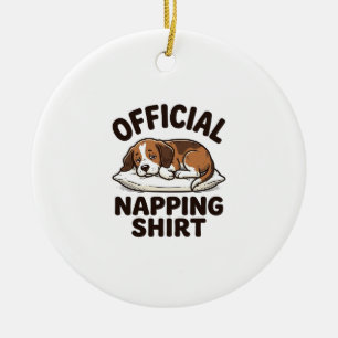 Offizielles Napping-Shirt Sleepy Dog Vintage Desig Keramik Ornament
