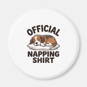 Offizielles Napping-Shirt Sleepy Dog Vintage Desig Magnet