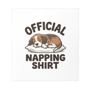 Offizielles Napping-Shirt Sleepy Dog Vintage Desig Notizblock