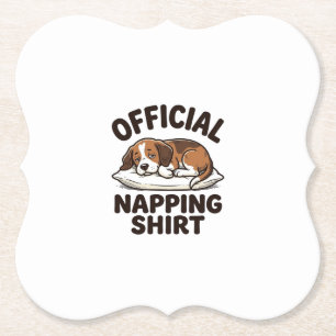 Offizielles Napping-Shirt Sleepy Dog Vintage Desig Untersetzer