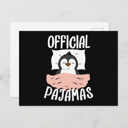 Offizielles Napping Sleepshirt Pinguin Pajamas Postkarte (Vorne/Hinten)