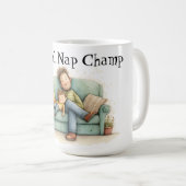 Offizielles Nickerchen Champ Vatertag Kaffeetasse (VorderseiteRechts)