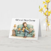 Offizielles Nickerchen Champ Vatertag Karte (Gelbe Blume)