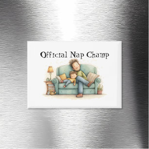 Offizielles Nickerchen Champ Vatertag Magnet