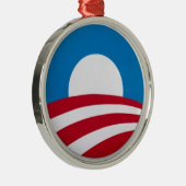 Offizielles Obama-Kampagnenlogo Silbernes Ornament (Rechts)
