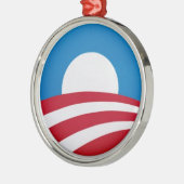 Offizielles Obama-Kampagnenlogo Silbernes Ornament (Links)