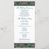 Offizielles Pfauenfeathers-Hochzeitsprogramm Programm (Rückseite)