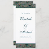 Offizielles Pfauenfeathers-Hochzeitsprogramm Programm (Vorne/Hinten)