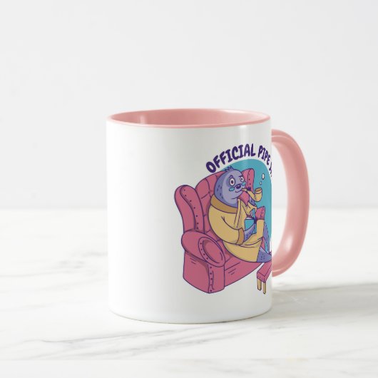 OFFIZIELLES PIPE RAUCHEN SHIRT SLOTH TIERE LESEN TASSE (VorderseiteRechts)