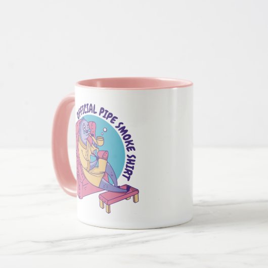 OFFIZIELLES PIPE RAUCHEN SHIRT SLOTH TIERE LESEN TASSE (Vorderseite Links)