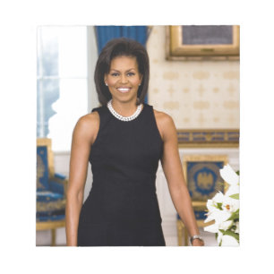 Offizielles Porträt erster Dame Michelle Obama Notizblock
