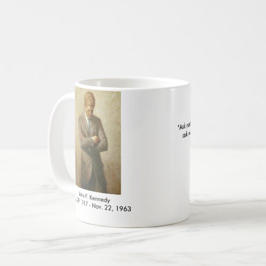Offizielles Porträt John F. Kennedy Kaffeetasse (Vorderseite Links)
