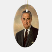 Offizielles Porträt Lyndon Johnson Keramikornament (Rechts)