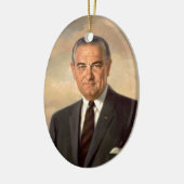 Offizielles Porträt Lyndon Johnson Keramikornament (Links)