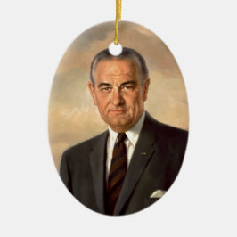 Offizielles Porträt Lyndon Johnson Keramikornament