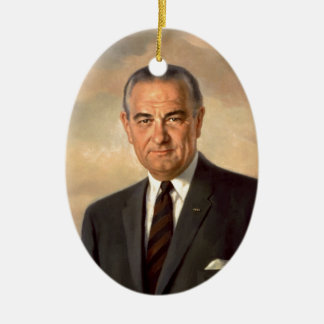 Offizielles Porträt Lyndon Johnson Keramikornament