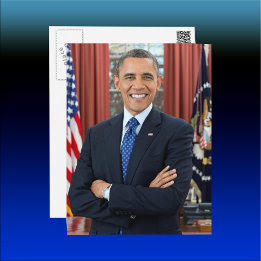 Offizielles Porträt von Präsident Barack Obama zur Postkarte