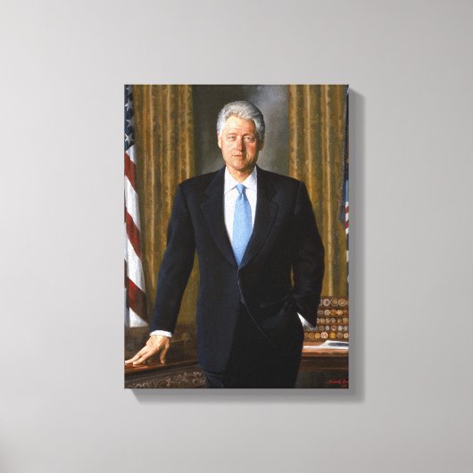 Offizielles Präsidentenportrait Bill Clinton Leinwanddruck (Vorderseite)