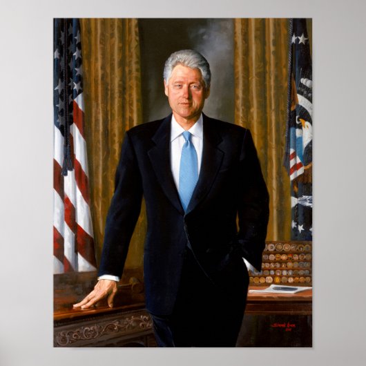 Offizielles Präsidentenportrait Bill Clinton Poster (Vorne)