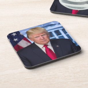 Offizielles präsidentielles Porträt von Donald Tru Getränkeuntersetzer