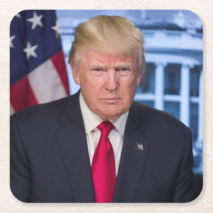 Offizielles präsidentielles Porträt von Donald Tru Rechteckiger Pappuntersetzer
