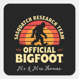 Offizielles Sasquatch Research Team: Bigfoot Jäger Quadratischer Aufkleber