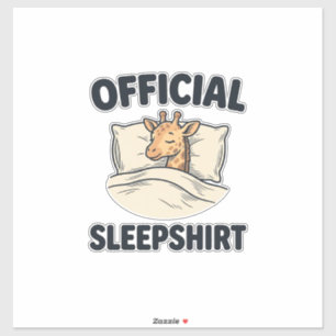 Offizielles Schlafshirt Giraffe Lustiges Schlaf Sh Aufkleber