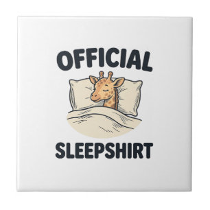Offizielles Schlafshirt Giraffe Lustiges Schlaf Sh Fliese