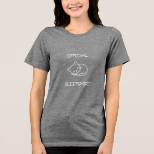 Offizielles Schlafshirt - Süße schlafende Katze Tri-Blend Shirt