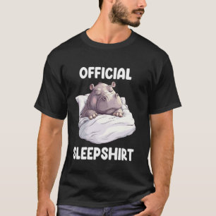 Offizielles Schlafshirt Süßer Schlafender Nilpferd T-Shirt