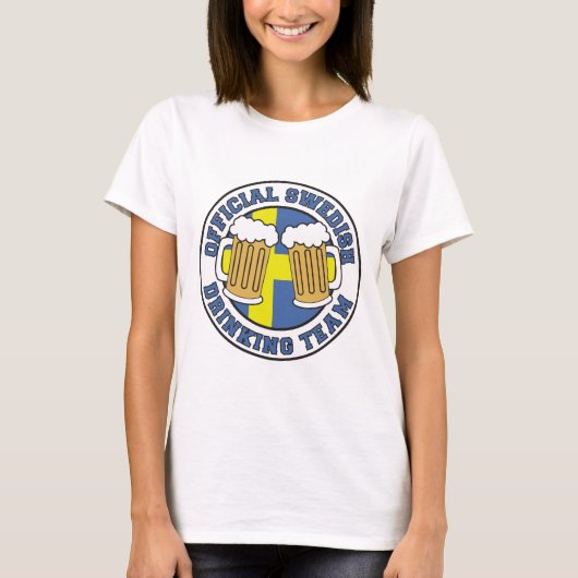 Offizielles schwedisches Trinkteam T-Shirt (Vorderseite)