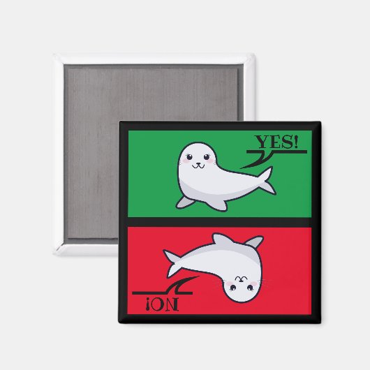 Offizielles Siegel der Genehmigung/Ablehnung [ja/n Magnet (Vorderseite/Rückseite)