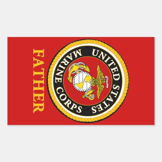 OFFIZIELLES Siegel der US-Marine - Vater Rechteckiger Aufkleber (Vorderseite)