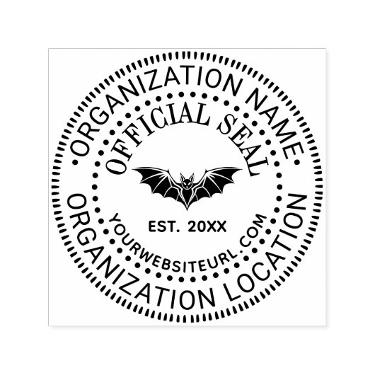 Offizielles Siegel Flying Bat Name Loc URL estdatu Permastempel (Design)