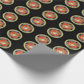 Offizielles Siegel mit schwarzem Hintergrund - US Geschenkpapier (Ecke)