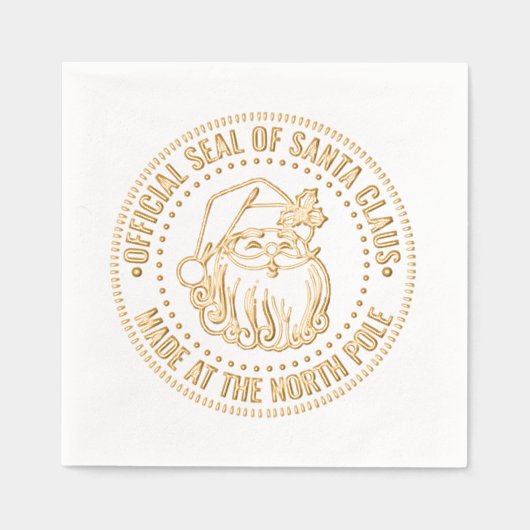Offizielles Siegel Santa, Made at the North Pole # Servietten Mit Folie (Vorderseite)