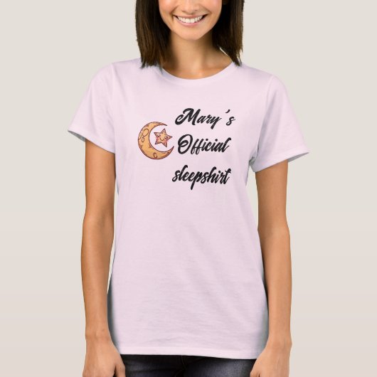 "Offizielles Sleepshirt" Anpassbarer Name T - Shir T-Shirt (Vorderseite)