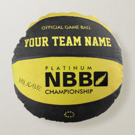 OFFIZIELLES SPIEL-KISSEN Gelb-Schwarz Rundes Kissen