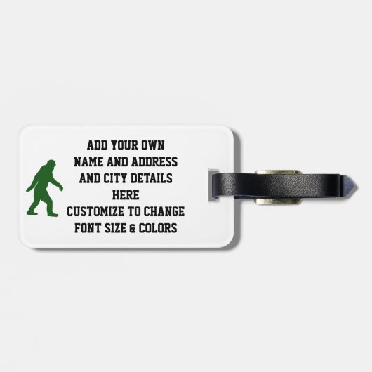 Offizielles Squatch-Team Gepäckanhänger (Rückseite horizontal)