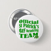 Offizielles St. Patrick's Day-Trinkteam Button (Vorne & Hinten)