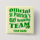 Offizielles St. Patrick's Day-Trinkteam Button (Vorderseite)