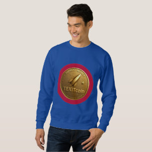 Offizielles TexitCoin-Logo auf der Rückseite, Münz Sweatshirt